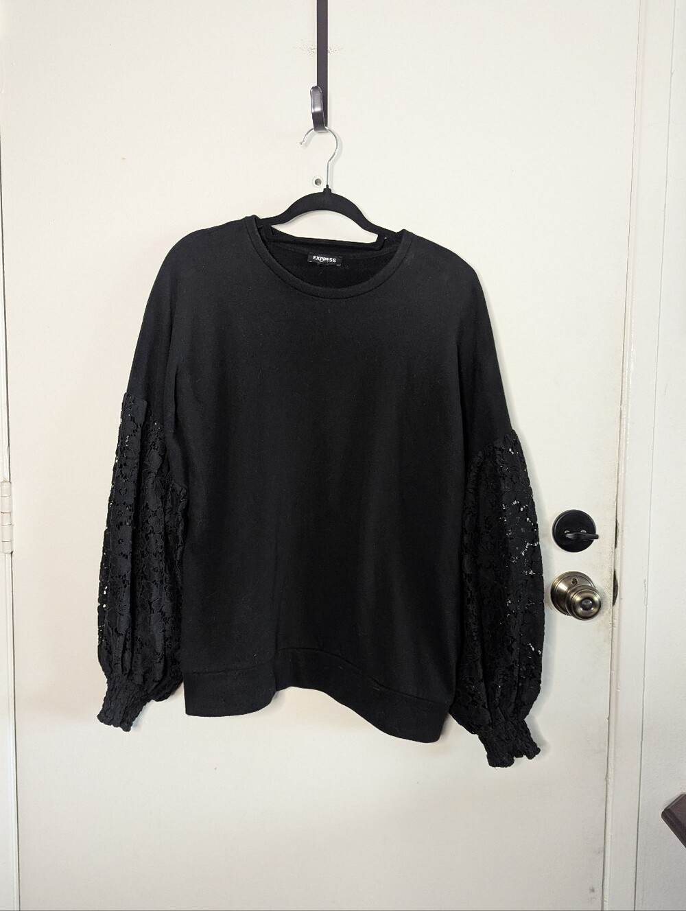 Express Lace Sleeve Drop Shoulder Sweatshirt Extra Large XL Spooky Soft